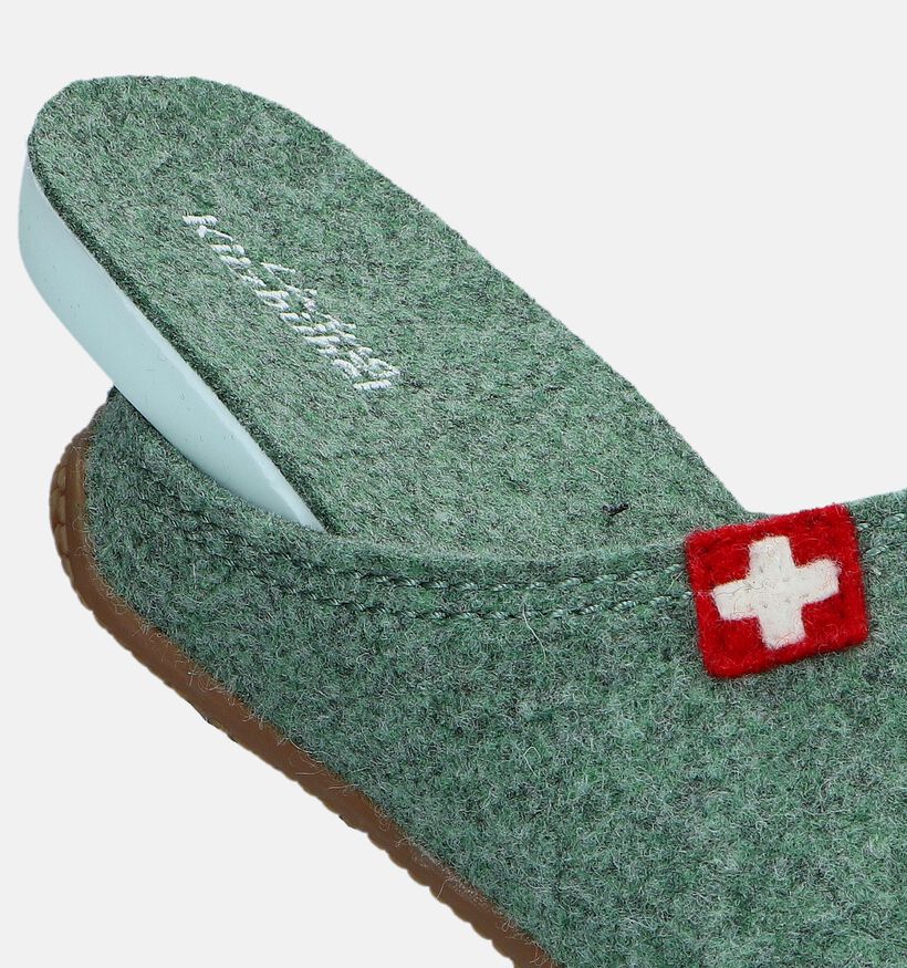 Living Kitzbühel Groene Pantoffels voor dames (332435) - geschikt voor steunzolen