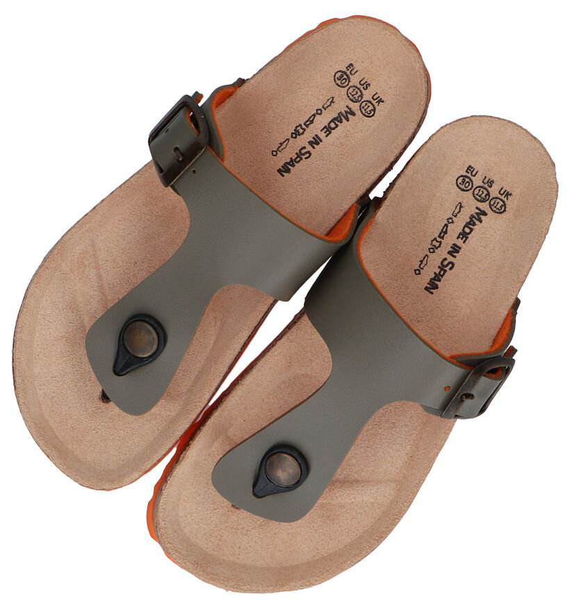 Made in Spain Kaki Teenslippers in kunstleer (287607)