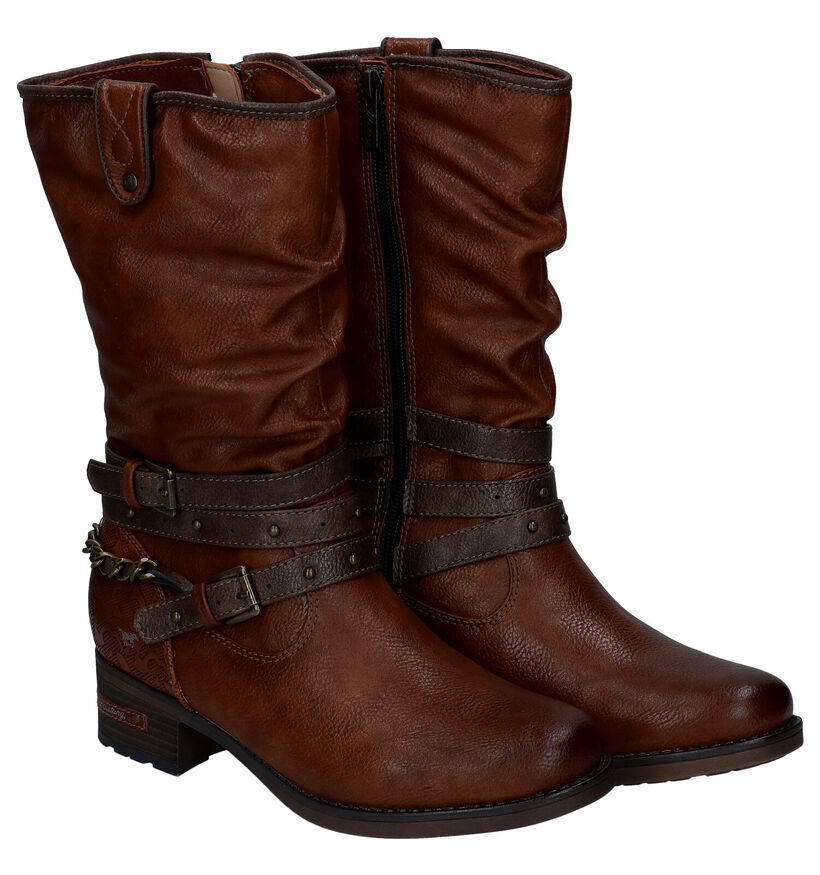 Mustang Bottes basses en Gris foncé en simili cuir (294303)