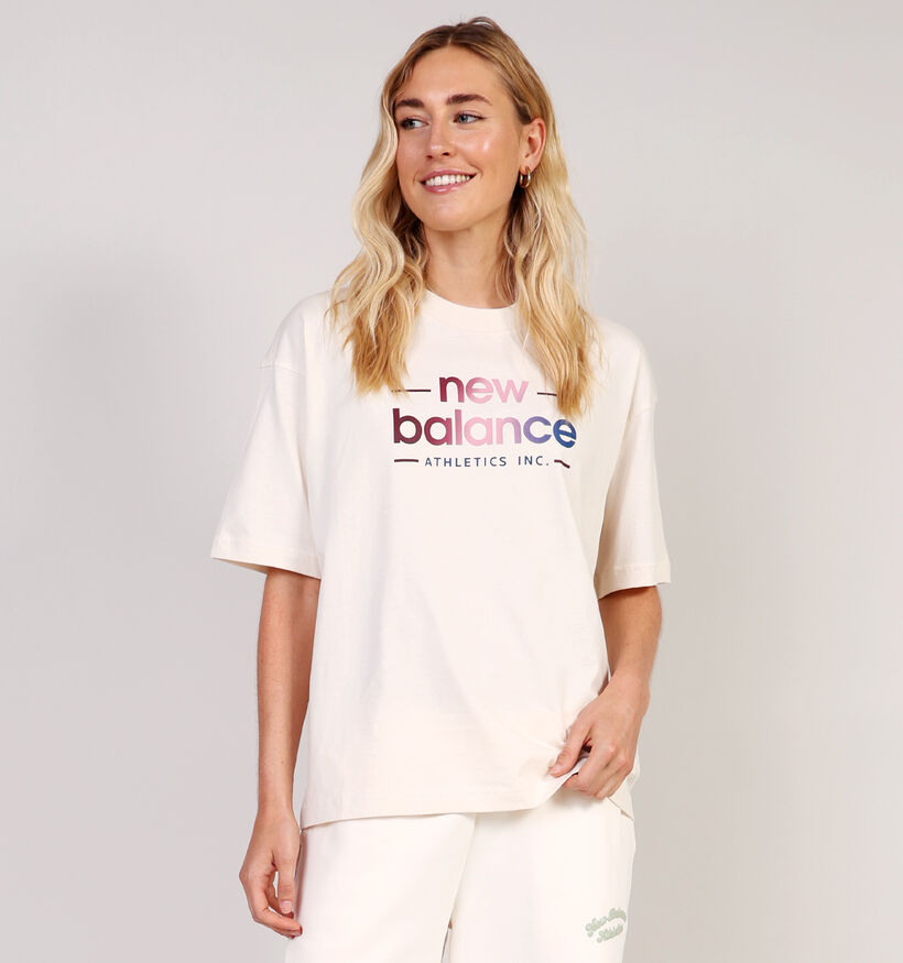 New Balance Beige T-shirt voor dames (362075)