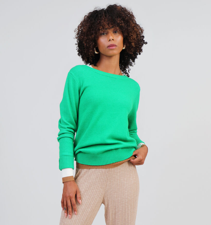 Vila Ril Pull tricoté en Vert pour femmes (328849)