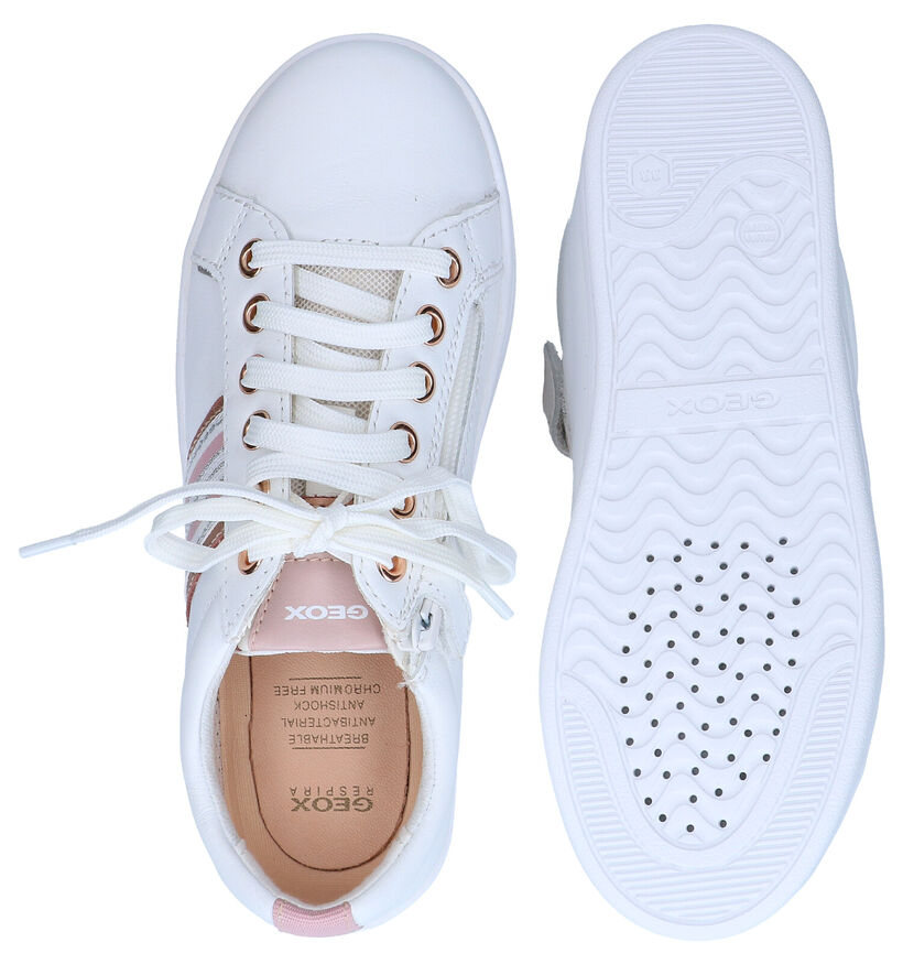 Geox Dj Rock Witte Veterschoenen in leer (286925)