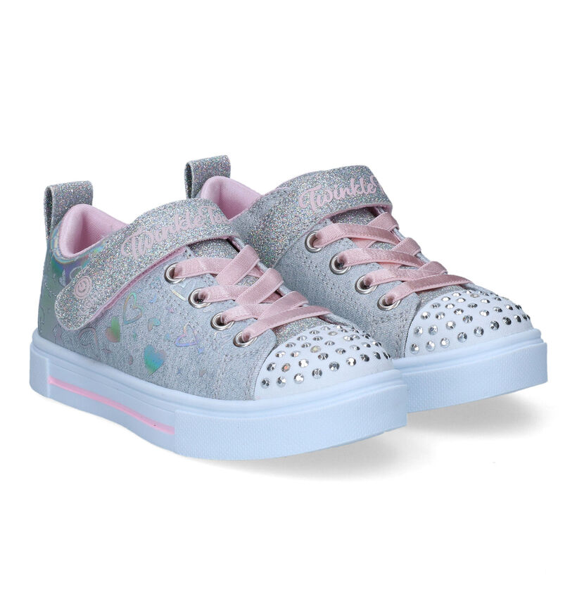 Skechers Twinkle Toes Zilveren Sneakers voor meisjes (310620)