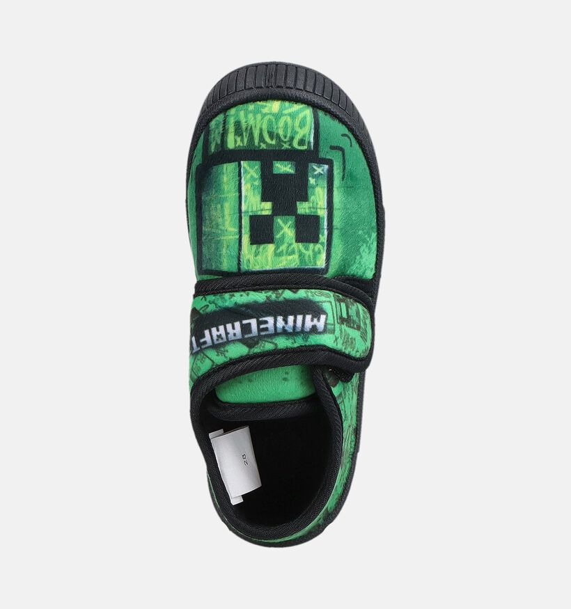 Minecraft Pantoufles en Noir/Vert pour gar&ccedil;ons (381147)