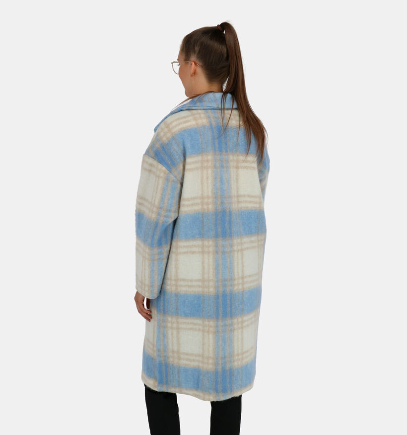 Garçonne Manteau en Bleu/Beige (279074)