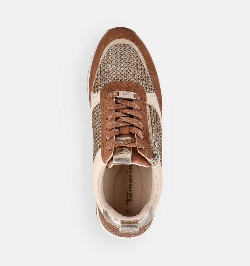 Tamaris Cognac Rits-Veterschoenen voor dames (367639) - geschikt voor steunzolen