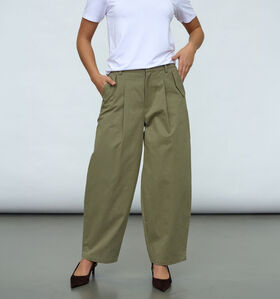 Sisters Point Edith Pantalon classique en Vert Kaki pour femmes (384472)