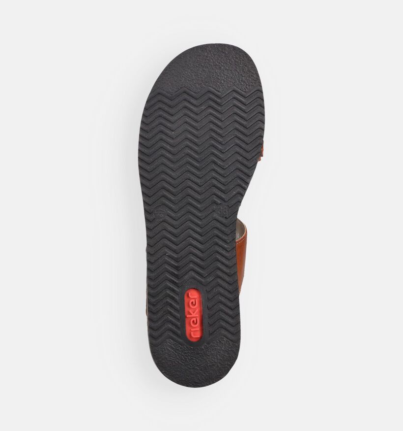 Rieker Cognac Slippers met sleehak voor dames (370399)