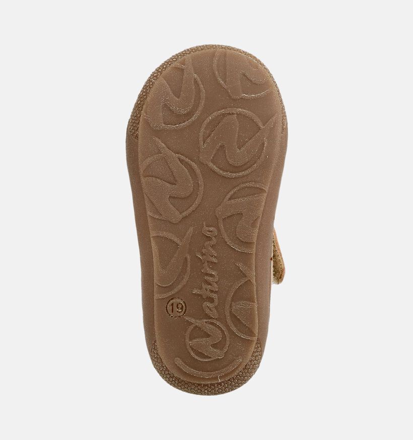 Naturino Cocoon Zip Suede Boots &agrave; lacets en Beige/Or pour filles (380147) - pour semelles orthop&eacute;diques
