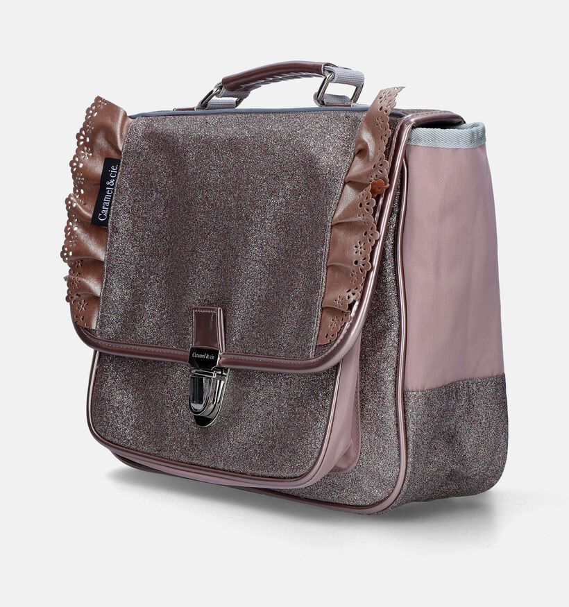 Caramel & cie. Flounces Glitter Copper Roze Boekentas voor meisjes (341790)