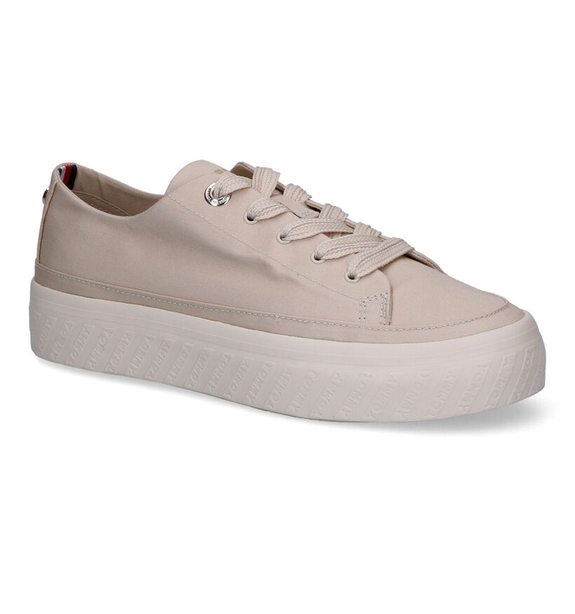 Tommy Hilfiger Monochromatic Vulc Beige Sneakers voor dames (304010) - geschikt voor steunzolen