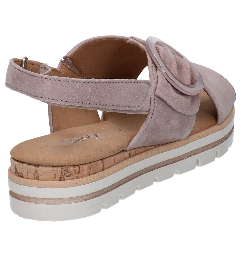 Comfort Sandales compensées en Rose foncé en nubuck (287804)