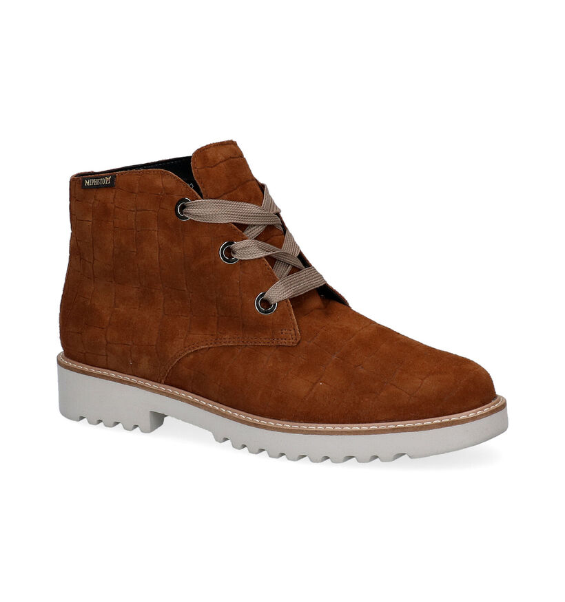 Mephisto Selma Bottillons en Cognac pour femmes (298112) - pour semelles orthopédiques