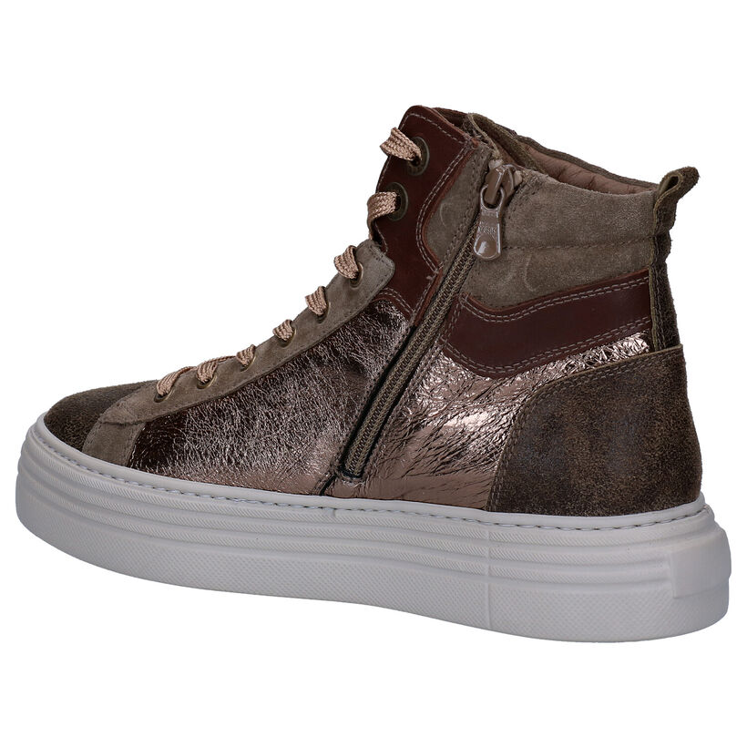 NeroGiardini Taupe Hoge Sneakers voor dames (296584) - geschikt voor steunzolen
