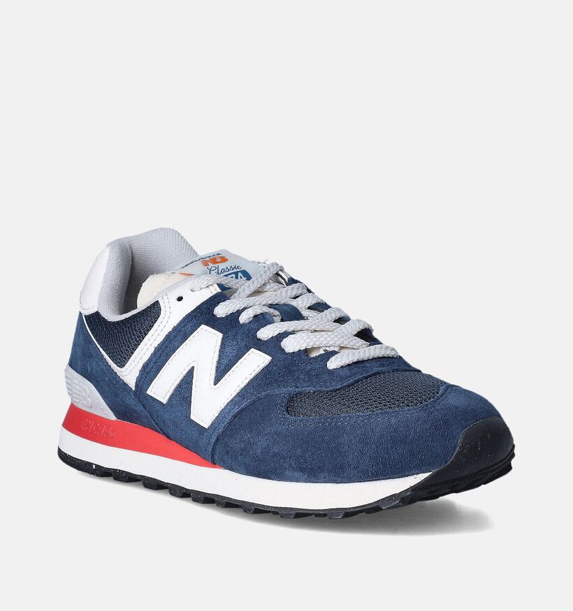 New Balance U 574 Baskets en Bleu pour garçons, hommes (350071) - pour semelles orthopédiques
