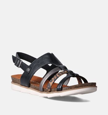 Marco Tozzi Sandalen Zwart/Cognac