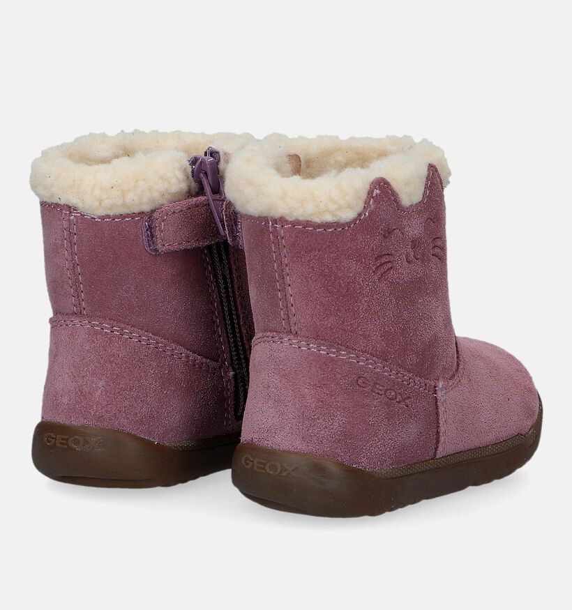 Geox Macchia Bottes en Rose pour filles (330106) - pour semelles orthopédiques