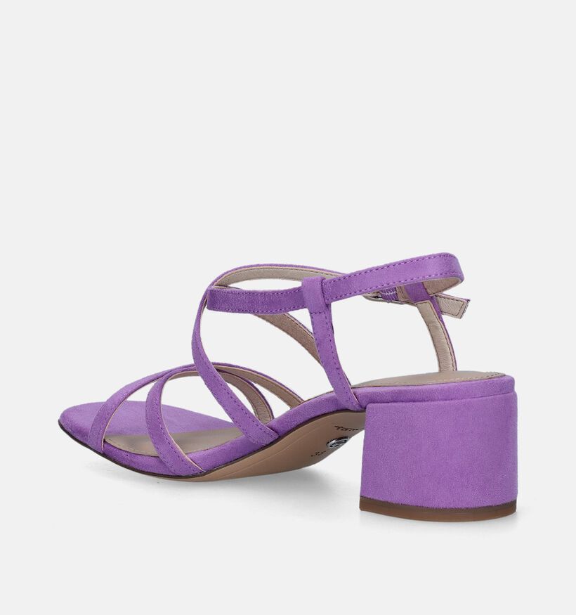 Tamaris Sandales avec talon carré en Mauve pour femmes (338270)