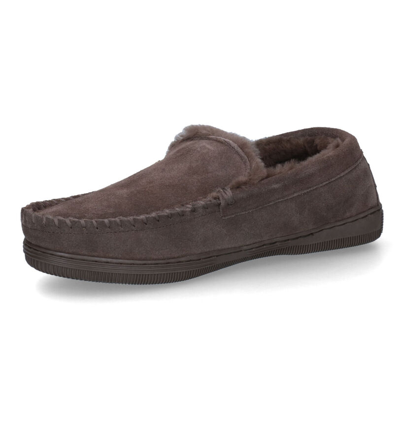 Warmbat Grizzly Pantoufles en Cognac pour hommes (314422)