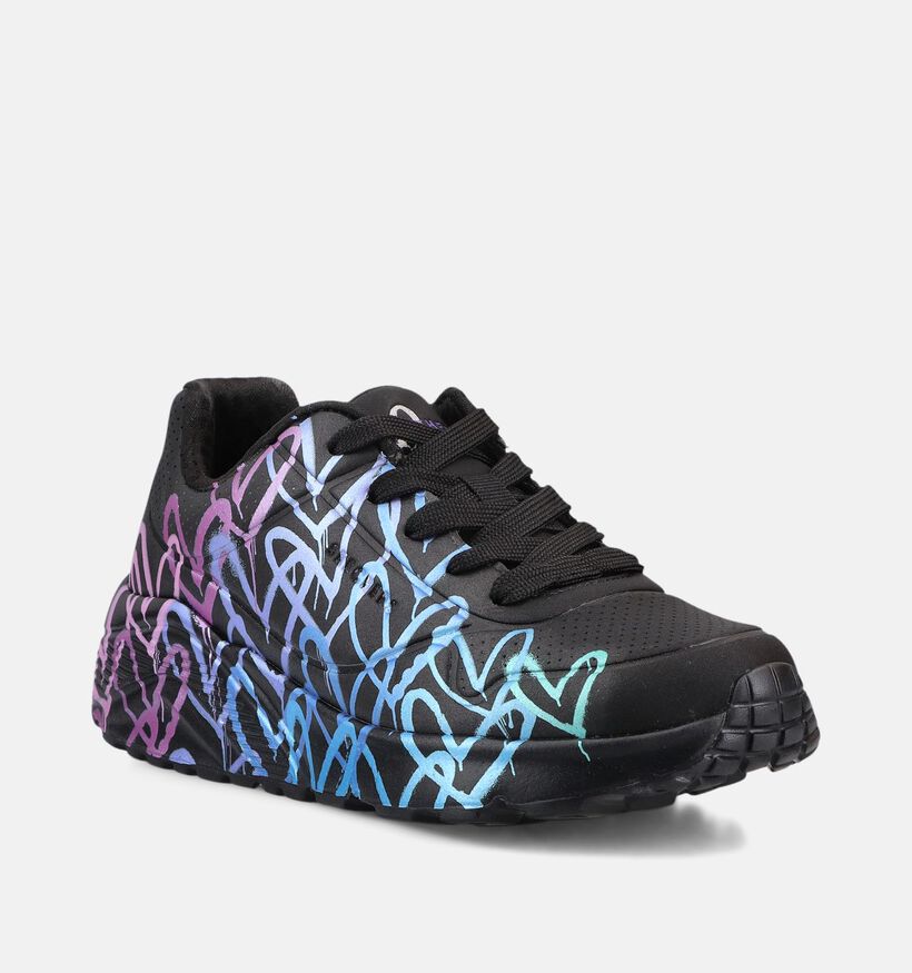 Skechers Uno Lite Metallic Joy Zwarte Sneakers voor meisjes (376836)