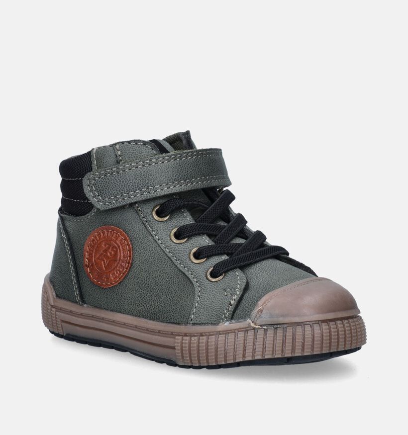 Milo & Mila Kaki Hoge schoenen voor jongens (347106)