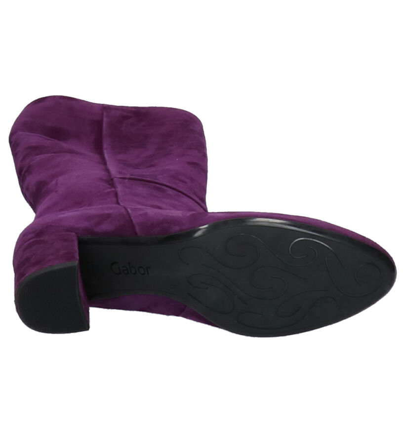 Gabor Bottes en Violet foncé en daim (260155)