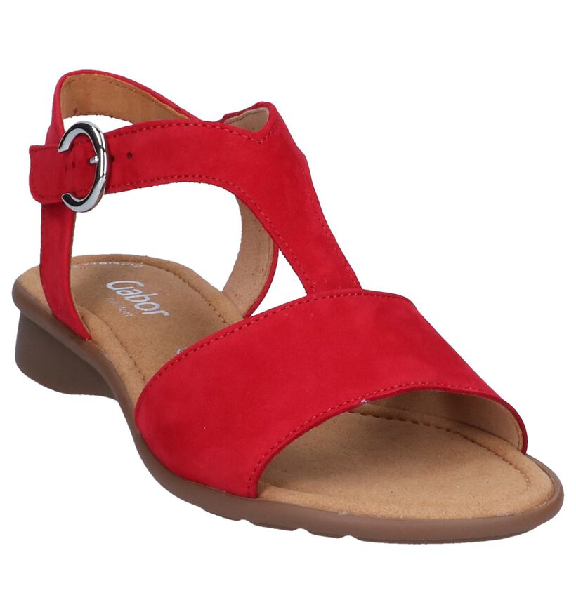 Gabor Easy Walking Sandales en Rouge en daim (245469)