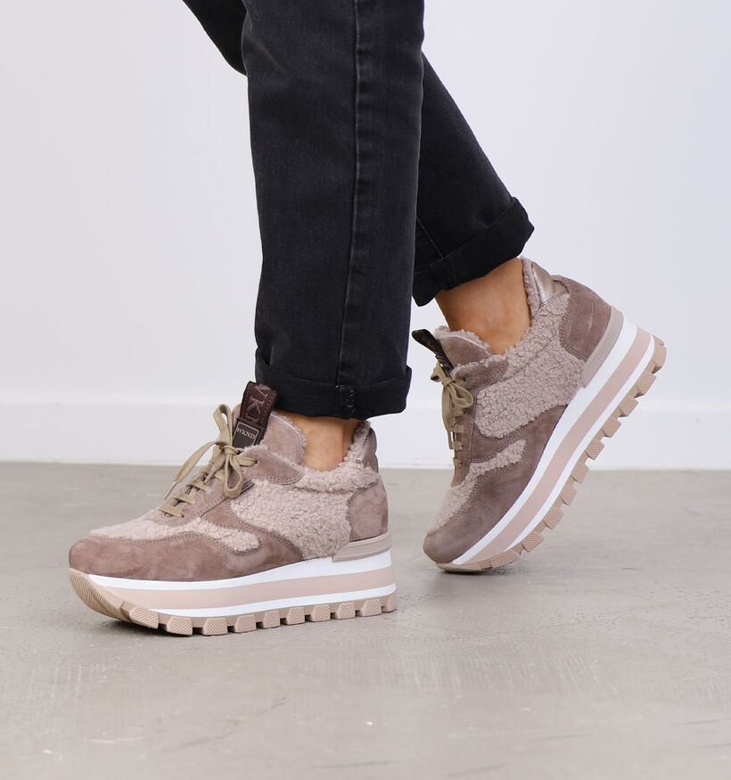 Weekend Taupe Veterschoenen voor dames (298725) - geschikt voor steunzolen