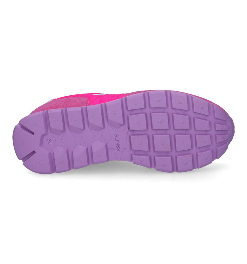 Sun 68 Ally Solid Nylon Fuchsia Sneakers in nubuck (304668)