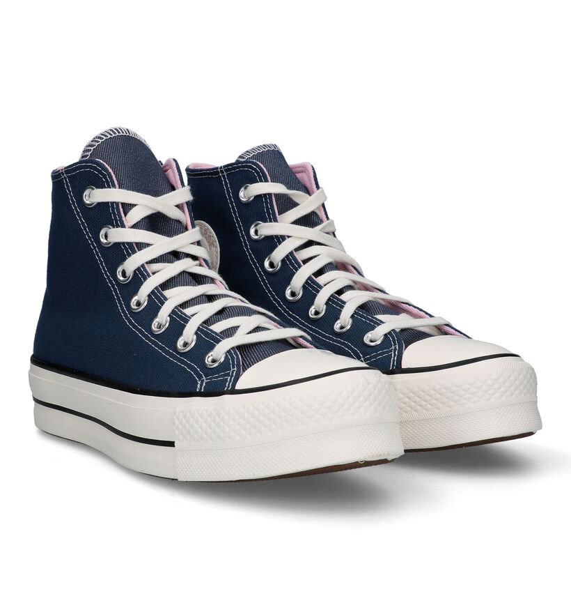 Converse CT AS Lift Platform Denim Fasion Baskets en Écru pour femmes (320402)