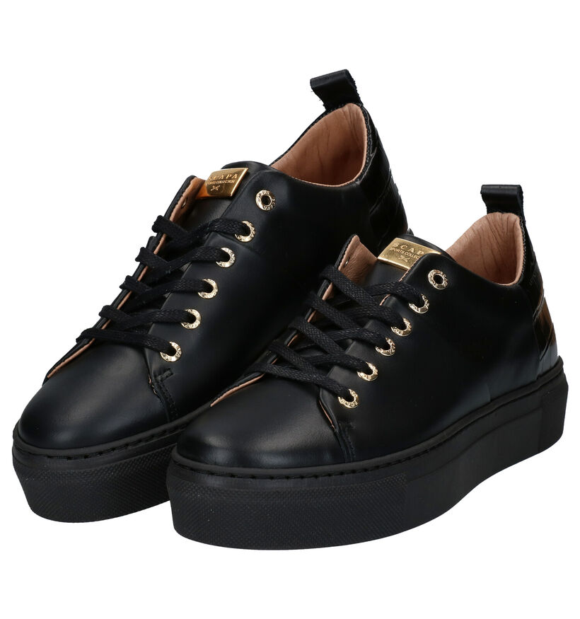Scapa Zwarte Veterschoenen in leer (281247)