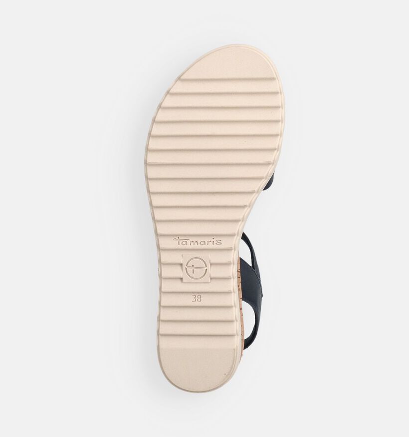 Tamaris Sandales compens&eacute;es en Bleu pour femmes (371673)