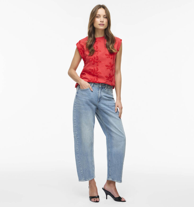 Vila Nayla O-Neck Rode T-shirt zonder Mouwen voor dames (369458)