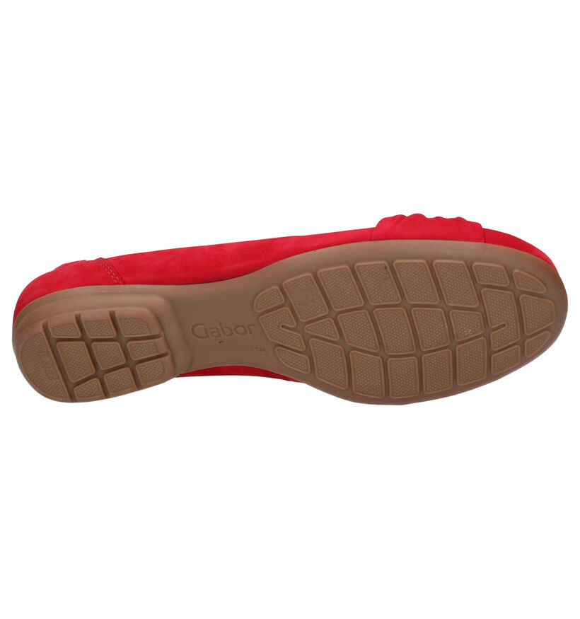 Gabor Easy Walking Rode Ballerina's in nubuck (271648)