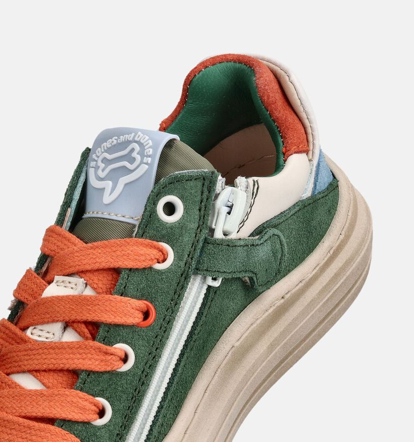 STONES and BONES Lenty Baskets en Beige/Vert pour gar&ccedil;ons (369660) - pour semelles orthop&eacute;diques