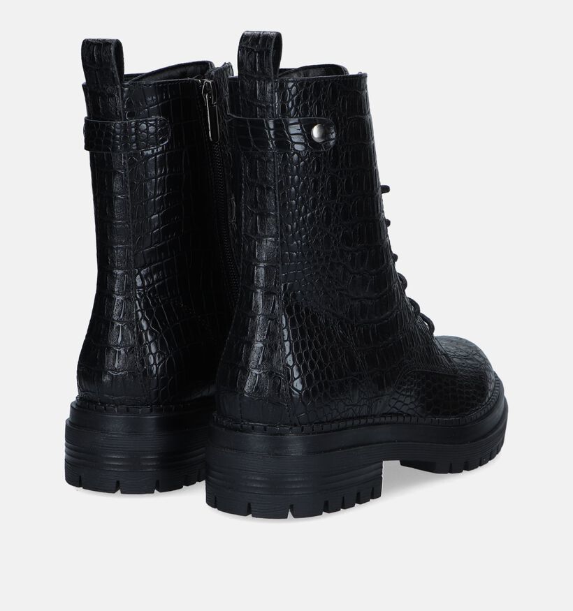 Poelman Boots à lacets en Noir pour femmes (332742)