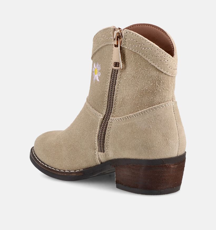 Milo & Mila Beige Cowboylaarzen Broderie voor meisjes (373269)