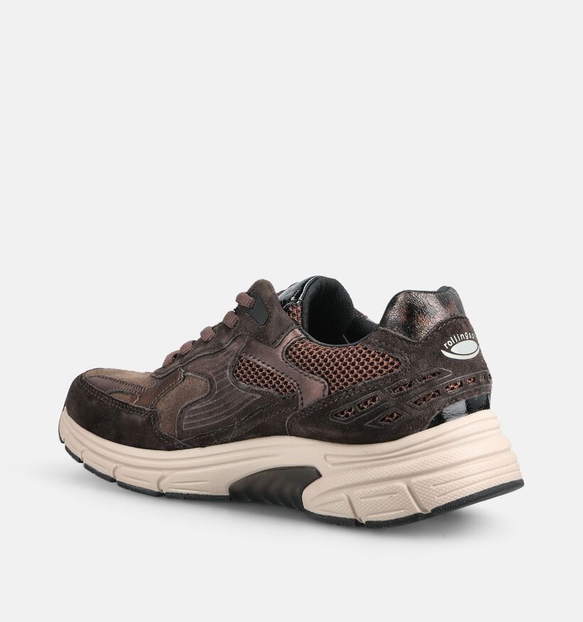 Gabor Rollingsoft Donkerbruine Sneakers voor dames (376950) - geschikt voor steunzolen