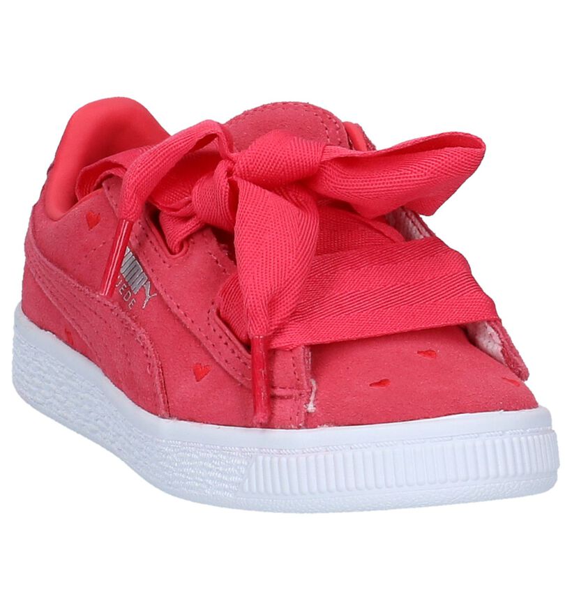 Fuchsia Sneakers Puma Suede Heart Valentine in nubuck (209898)