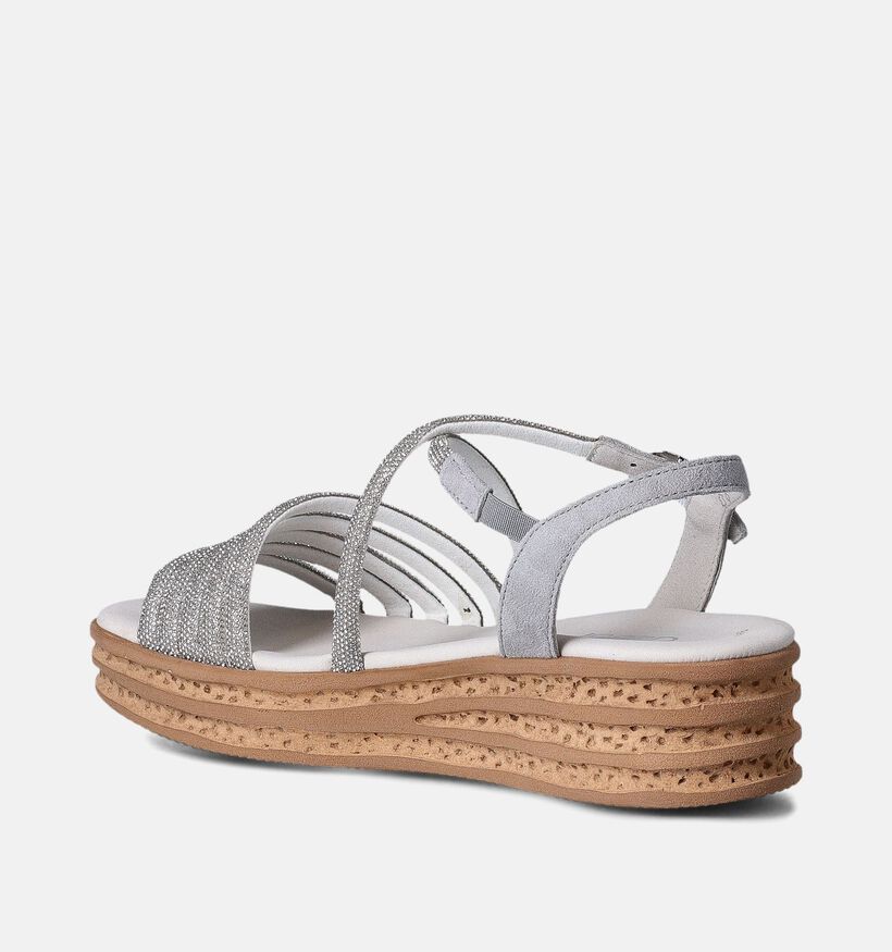Gabor Best Fitting Sandales avec talon compensé en Argent pour femmes (355082)