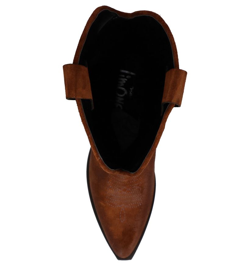 Cognac Cowboy Laarzen Via Limone in daim (250380)