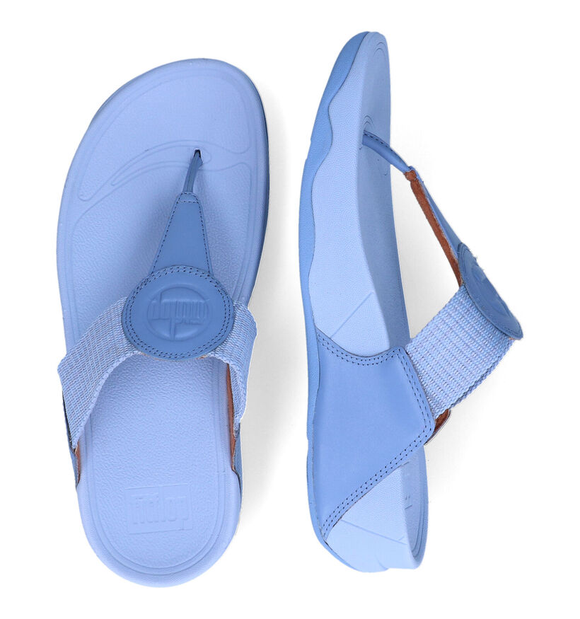 FitFlop Walkstar Webbing Paarse Teenslippers in leer (302640)