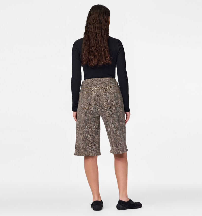 Pieces Salume Denim Leo Short en Marron pour femmes (372376)