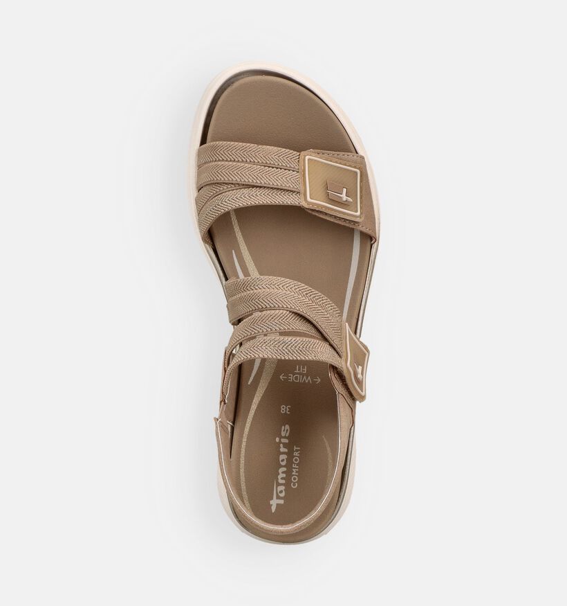 Tamaris Comfort Donkerbeige/Gouden Sandalen voor steunzolen voor dames (371803) - geschikt voor steunzolen