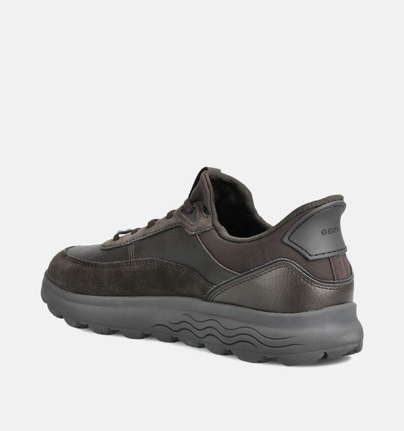 Geox Spherica Plus Donkerbruine Sneakers voor heren (360118) - geschikt voor steunzolen