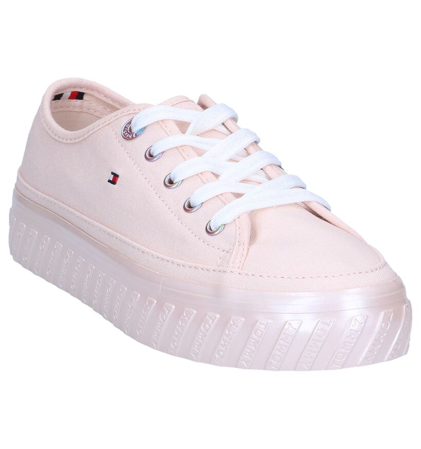 Lichtroze Sneakers Tommy Hilfiger Outsole Detail in stof (252680)