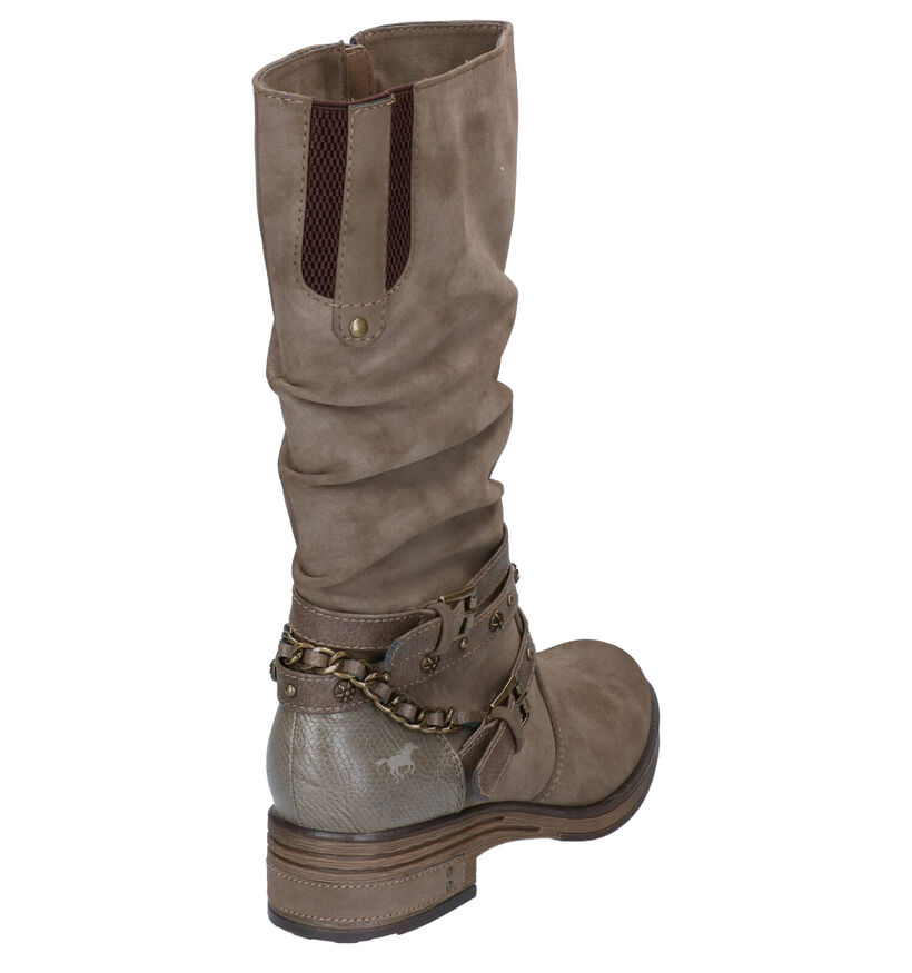 Mustang Bottes basses en Taupe en textile (280950)