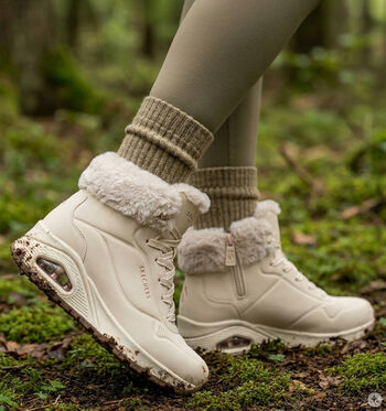 Skechers Uno Rugged High Baskets Noir/Beige/Rose