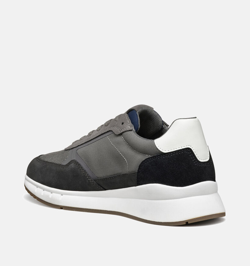 Geox Branthon Grijze Veterschoenen voor heren (353853) - geschikt voor steunzolen