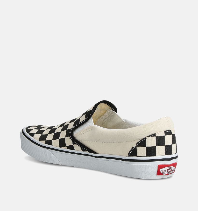 Vans Classic Checkerboard Baskets sportives en Blanc/Noir pour femmes (360190)